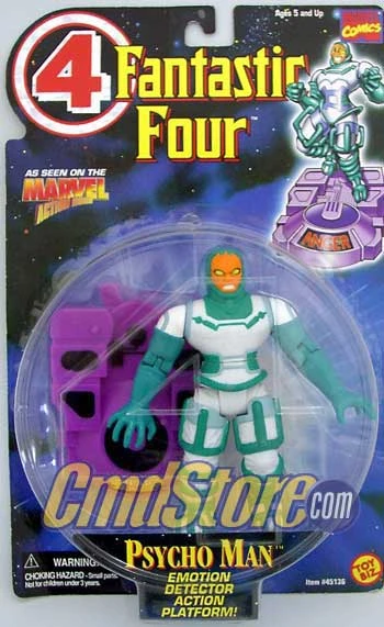 PSYCHO MAN W/Emotion Detector 6" Action Figure FANTASTIC FOUR ANIMATED SERIES Marvel Toy Biz Toy 3 PSYCHO MAN W/Emotion Detector 6" Action Figure FANTASTIC FOUR ANIMATED SERIES Marvel Toy Biz Toy