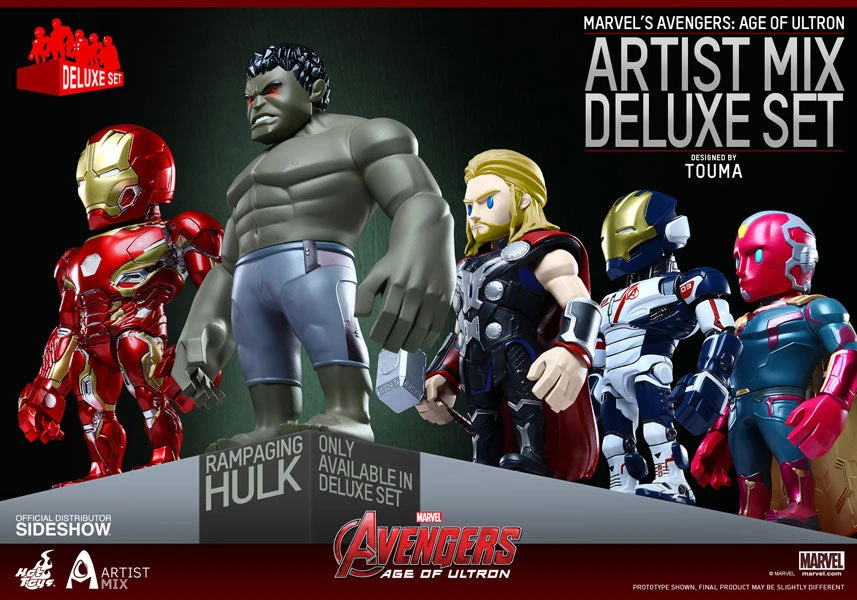 Avengers: Age Of Ultron 5 Inch Action Figure Artist Mix Series 2 - Deluxe Set (Iron Man - Thor - Vision - Iron Legion - Hulk) Hot Toys 3 Avengers: Age Of Ultron 5 Inch Action Figure Artist Mix Series 2 - Deluxe Set (Iron Man - Thor - Vision - Iron Legion - Hulk) Hot Toys