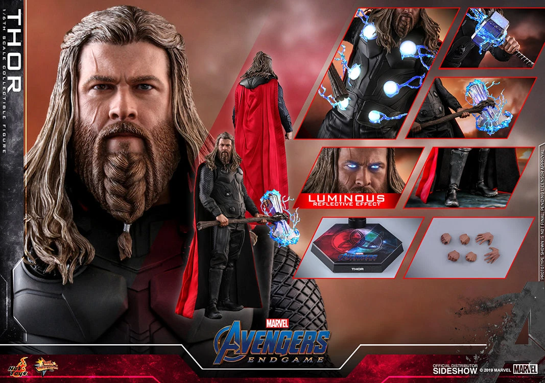 Avengers Endgame 12 Inch Action Figure 1/6 Scale Series - Thor Hot Toys 904926 3 Avengers Endgame 12 Inch Action Figure 1/6 Scale Series - Thor Hot Toys 904926