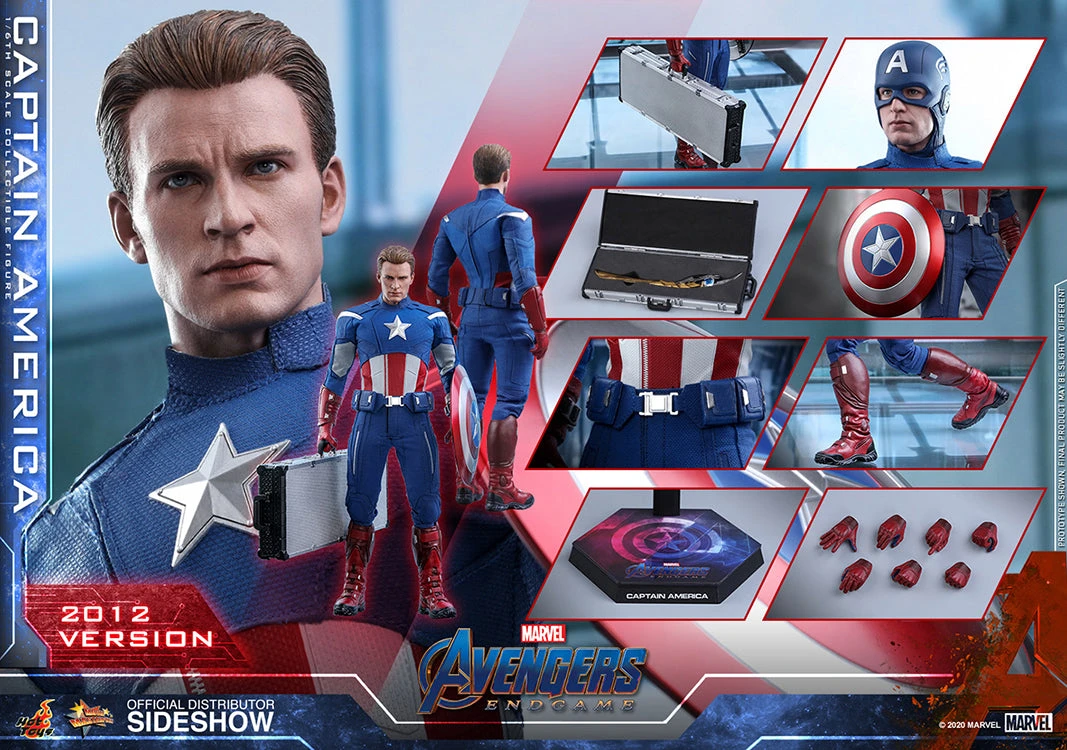 Avengers Endgame 12 Inch Action Figure 1/6 Scale Series - Captain America (2012 Version) Hot Toys 904929 3 Avengers Endgame 12 Inch Action Figure 1/6 Scale Series - Captain America (2012 Version) Hot Toys 904929