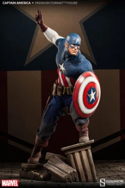 Captain America 22 Inch Statue Figure Premium Format - Captain America Allied Charge On Hydra Sideshow 3001961 Exclusive