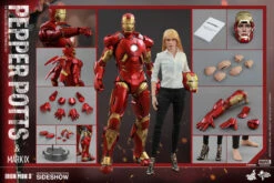 Iron Man 3 11 Inch Action Figure Movie Masterpiece 1/6 Scale Series - Pepper Potts And Iron Man Mark IX Hot Toys