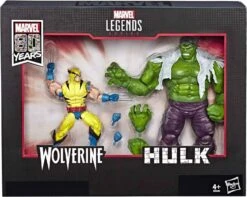 Marvel Legends 80th Anniversary 6 Inch Action Figure 2-Pack - Wolverine Vs Hulk (Shelf Wear Packaging)