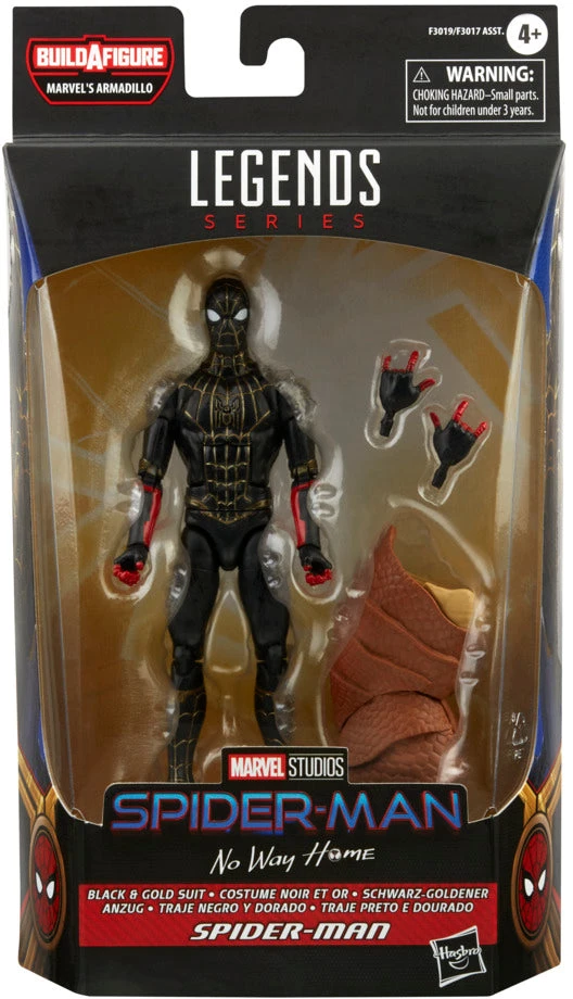 Marvel Legends Spider-Man No Way Home 6 Inch Action Figure BAF Armadillo - Black & Gold Suit Spider-Man 3 Marvel Legends Spider-Man No Way Home 6 Inch Action Figure BAF Armadillo - Black & Gold Suit Spider-Man