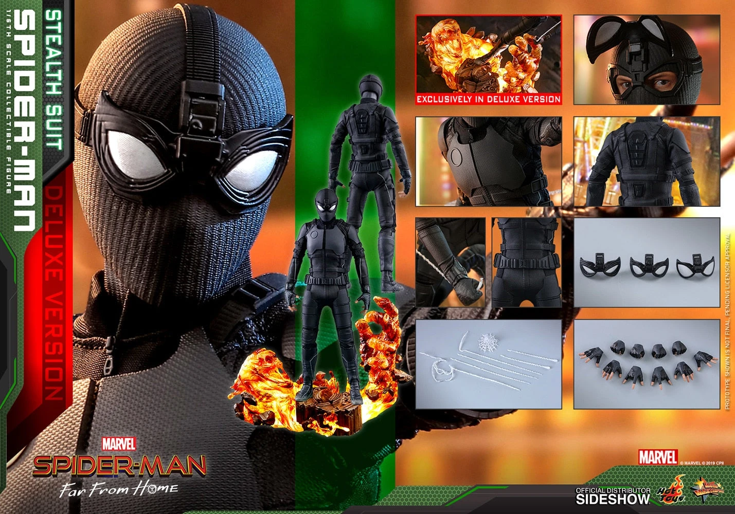 Spider-Man Far From Home 12 Inch Action Figure Movie Masterpiece 1/6 Scale - Spider-Man (Stealth Suit) Deluxe Version Hot Toys 904858 3 Spider-Man Far From Home 12 Inch Action Figure Movie Masterpiece 1/6 Scale - Spider-Man (Stealth Suit) Deluxe Version Hot Toys 904858